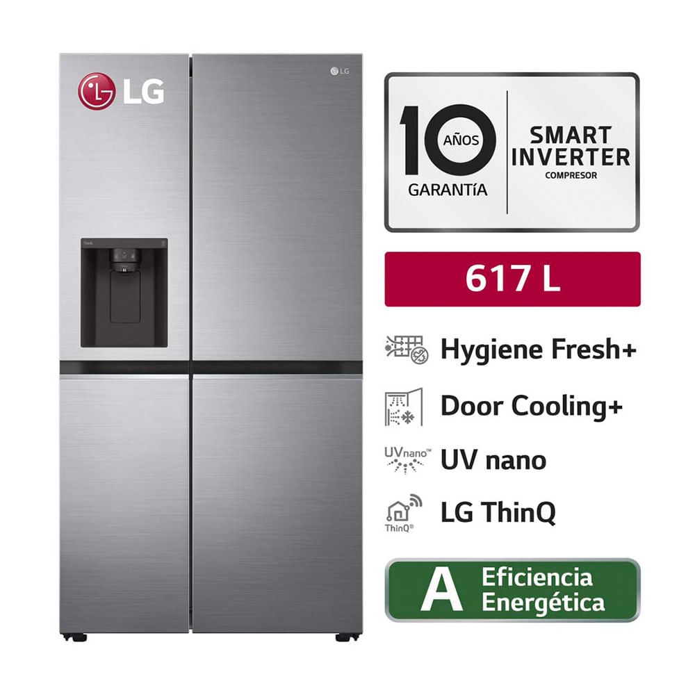 Refrigeradora LG 617L No Frost LS66SPP Plateado