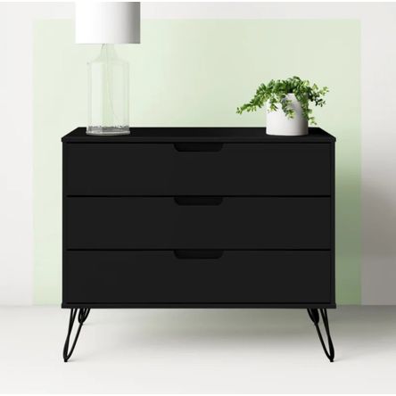 Cómoda Consola Contemporánea Loreanna 3 Cajones Ventitas Perú Negro VENTITAS HOME