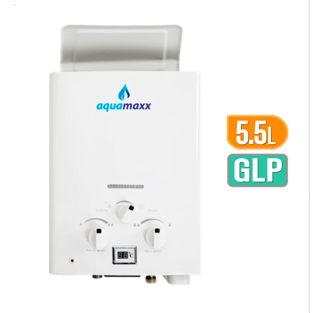Calentador a gas GLP 5.5 litros sin ducto Aquamaxx