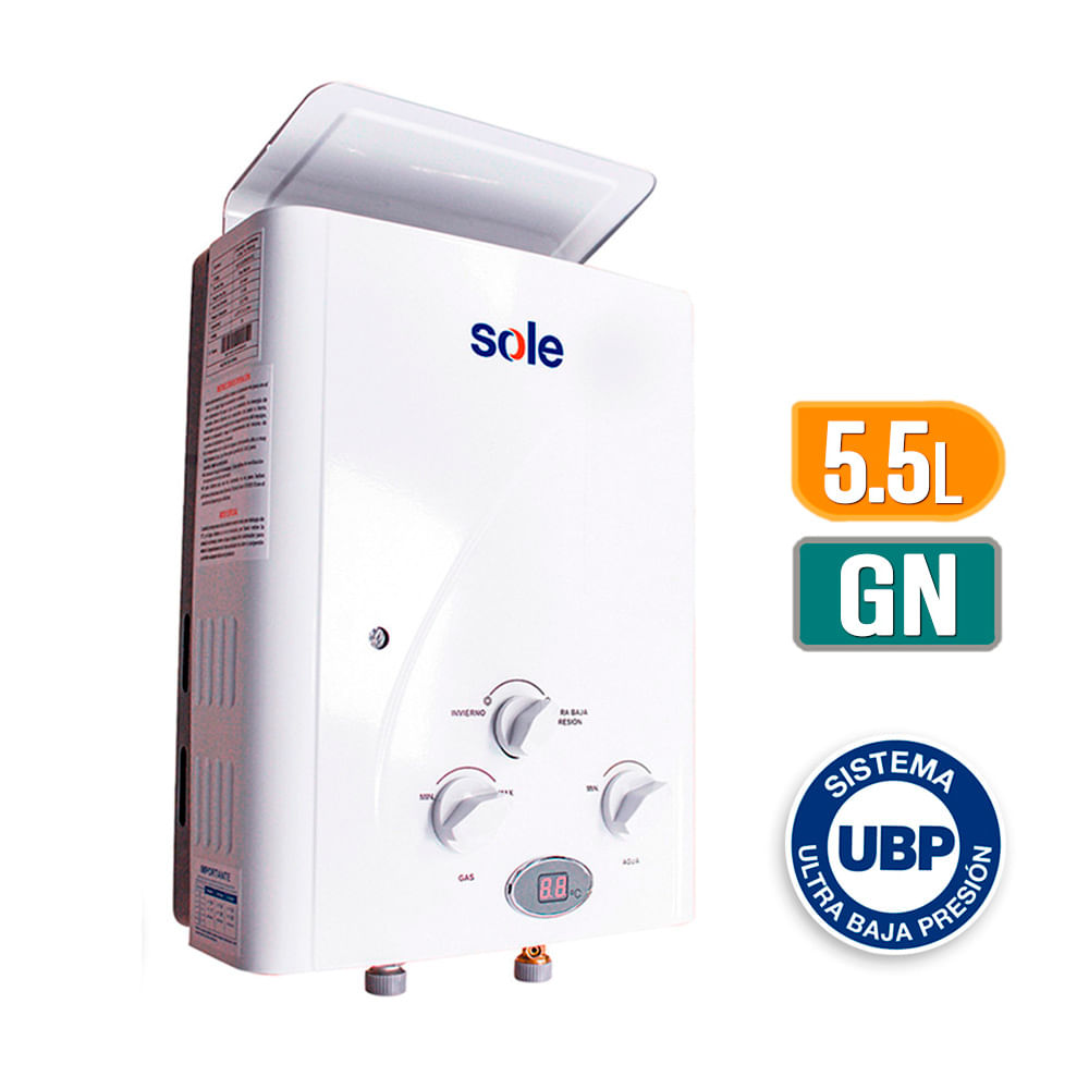 Calentador a gas 5.5lt GN UBP Sole