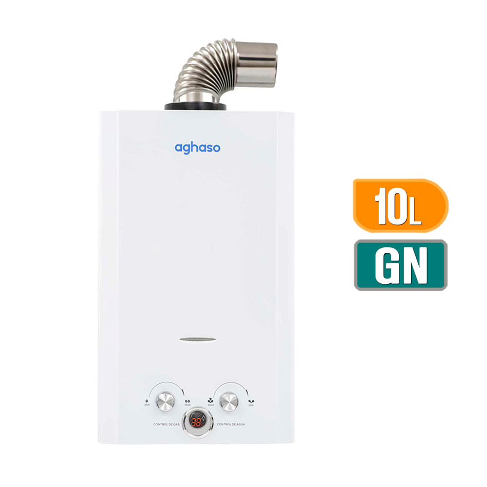 Terma a gas Aghaso 10 Lt Gn Blanco Tiro Forzado