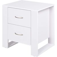 Velador Moderno Fabio 2 Cajones Blanco TU MESITA