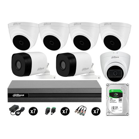 Cámaras Seguridad Kit 7 Dahua Hd 720p 1tb 1 Cámara con Audio