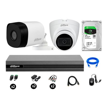 Cámaras Seguridad Kit 2 Dahua Hd 720p 1tb 1 Cámara con Audio