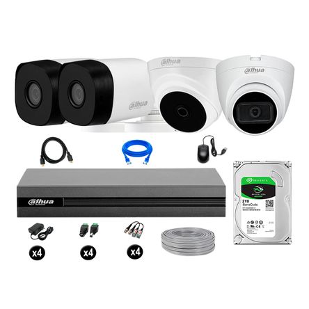 Cámaras Seguridad Kit 4 Dahua Full Hd 2tb 1 Cámara con Audio Completo