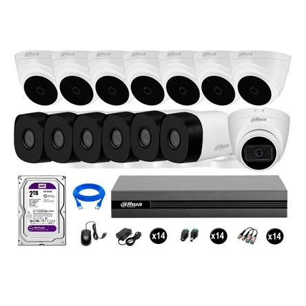 Cámaras Seguridad Kit 14 Dahua Full Hd 2tb 1 Cámara con Audio