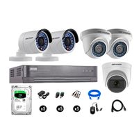 Cámaras de Seguridad Hikvision Kit 5 Vigilancia Full Hd 1Tb 1 Cámara con Audio Completo