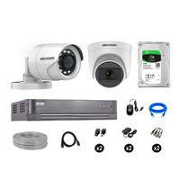 Cámaras de Seguridad Hikvision Kit 2 Vigilancia Full Hd 1Tb 1 Cámara con Audio Completo