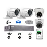 Cámaras de Seguridad Hikvision Kit 4 Vigilancia Full Hd 500Gb 1 Cámara con Audio Completo