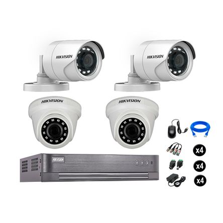 Cámaras Seguridad Hikvision Kit 4 Vigilancia Full Hd 1080P Cable Hdmi