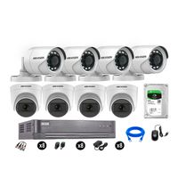 Kit 8 Cámaras de Seguridad Hikvision Full Hd Vigilancia 04 Cámara Audio Incorporado Disco Duro 2Tb