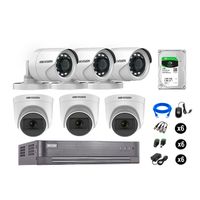 Kit 6 Cámaras de Seguridad Hikvision Full Hd Vigilancia 03 Cámara Audio Incorporado Disco Duro 1Tb