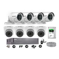 Kit 8 Cámaras de Seguridad Hikvision Full Hd Vigilancia 04 Cámara Audio Incorporado Disco 1Tb