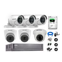 Kit 6 Cámaras de Seguridad Hikvision Full Hd Vigilancia 02 Cámara Audio Incorporado Disco Duro 1Tb