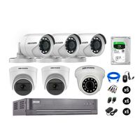 Kit 6 Cámaras de Seguridad Hikvision Full Hd Vigilancia 02 Cámara Audio Incorporado Disco Duro 2Tb