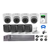 Kit 8 Cámaras de Seguridad Hikvision Audio Incorporado Full Hd 1080P Vigilancia Disco Duro 1Tb