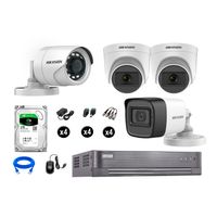 Kit 4 Cámaras de Seguridad Hikvision Full Hd Vigilancia 3 Cámara Audio Incorporado Disco Duro 1Tb