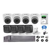 Kit 8 Cámaras de Seguridad Hikvision Audio Incorporado Full Hd 1080P Vigilancia Disco Duro 2Tb