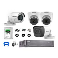 Kit 4 Cámaras de Seguridad Hikvision Full Hd Vigilancia 3 Cámara Audio Incorporado Disco Duro 2Tb
