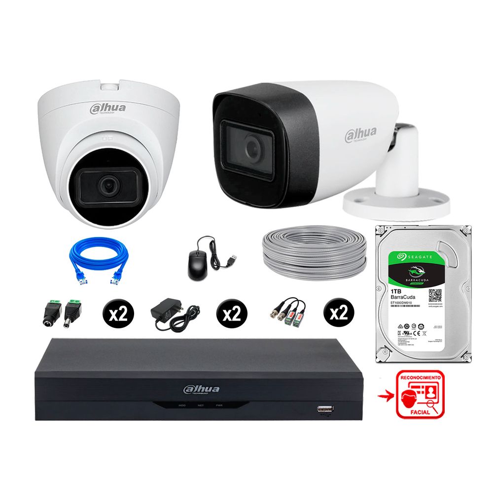 Cámaras Seguridad Kit 2 Fhd 2 Camara Audio 1tb Reconocimiento Facial Cámaras Seguridad Kit 2 Fhd 2 Camara Audio 1tb Reconocimiento Facial