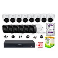 Cámaras Seguridad Kit 14 Con Audio Fhd Disco 1tb Reconocimiento Facial
