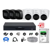 Cámaras Seguridad Kit 6 Con Audio Fhd Disco 2tb Reconocimiento Facial