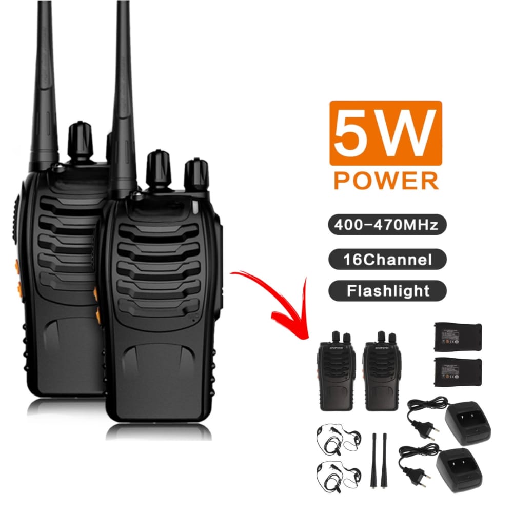 Kit Completo 2 Walkie Talkie Radio Transceptor 16Canales