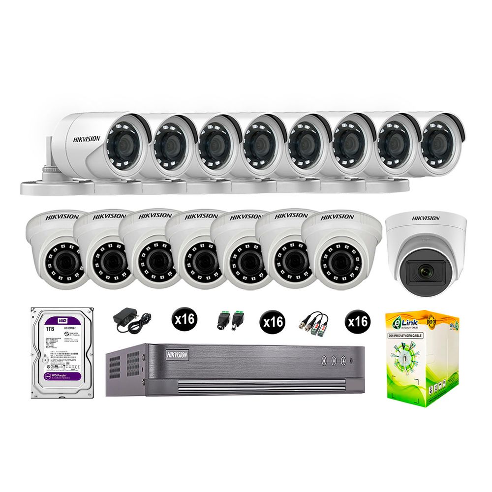 Kit 3 Cámaras de Vigilancia Hikvision Hd 720P 1Tb + Kit de Micrófono -  Promart