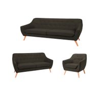 Juego de sala formashome Lian 3-2-1 Negro