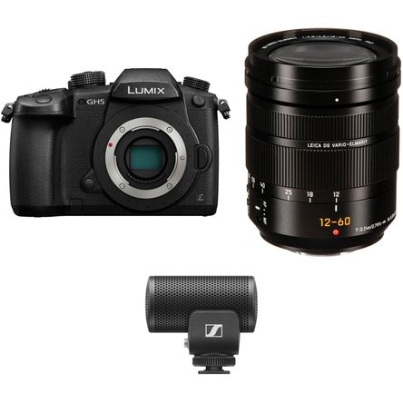 Cámara Mirrorless Panasonic Lumix Gh5 con Lente 12 60Mm y Kit de Micrófono