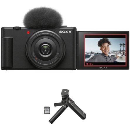 Cámara de Vlogging Sony Zv 1F con Kit de Accesorios para Vlogger Negro