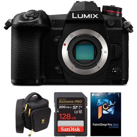 Cámara sin Espejo Panasonic Lumix G9 con Kit de Accesorios