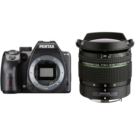 Kit de Cámara Réflex Digital Pentax K 70 con Lente Gran Angular Da Fisheye 10 17Mm F 3.5 4.5 Ed