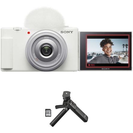 Cámara Sony Zv 1F para Vlogging con Kit de Accesorios para Vlogger Blanco