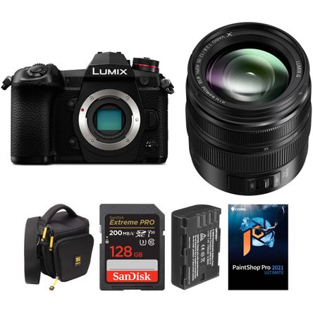 Cámara Mirrorless Panasonic Lumix G9 con Lente de 12 35Mm y Kit de Accesorios