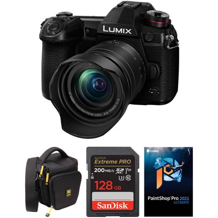 Cámara Mirrorless Panasonic Lumix G9 con Objetivo 12 60Mm y Kit de Accesorios con Paquete de Softwar