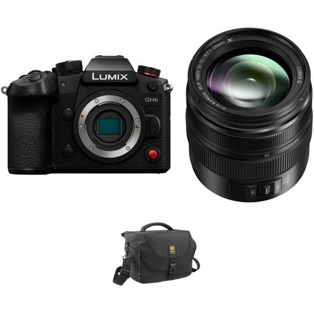 Cámara Mirrorless Panasonic Lumix Gh6 con Lente 12 35Mm F 2.8 y Kit de Bolsa