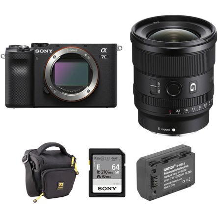 Cámara Mirrorless Sony A7C con Lente de 20Mm y Kit de Accesorios Negro