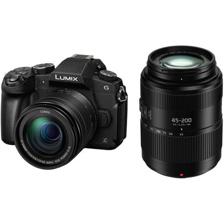 Cámara Mirrorless Panasonic Lumix G85 con Kit de Lentes 12 60Mm y 45 200Mm