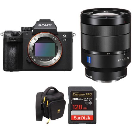 Cámara Sony Mirrorless A7 Iii con Lente 24 70Mm F 4 y Kit de Accesorios