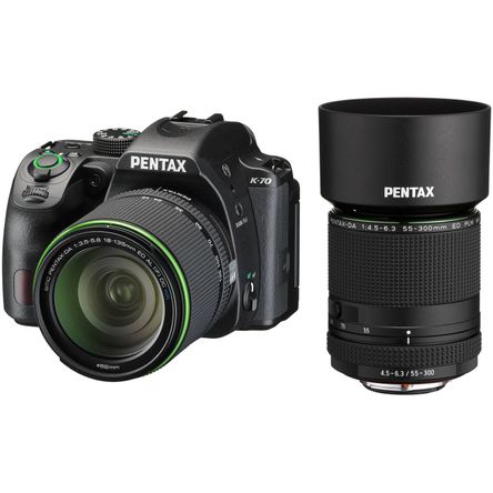 Cámara Dslr Pentax K 70 con Lente 18 135Mm y Kit de Lentes Ed Plm Wr Re 55 300Mm F 4.5 6.3