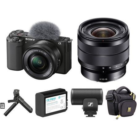 Kit Vlogging Sony Zv E10 Cámara Mirrorless con Lentes 16 50Mm y 10 18Mm