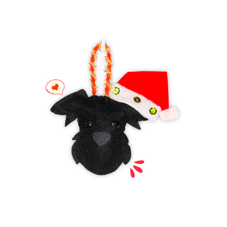 Colgante Navidad Dog Lover Khurmi Schnauzer Negro Hecho a Mano KHURMI MASCOTAS