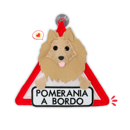 Colgante A Bordo Dog Lover Khurmi Pomerania Hecho a Mano KHURMI MASCOTAS