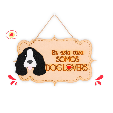 Colgante Trupán Dog Lover Khurmi Cocker Negro/Blanco Hecho a Mano KHURMI MASCOTAS