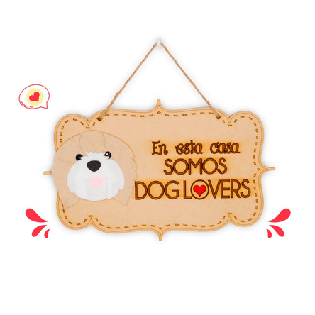 Colgante Trupán Dog Lover Khurmi Shih Tzu Beige/Blanco Hecho a Mano KHURMI MASCOTAS