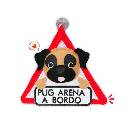 Colgante A Bordo Dog Lover Khurmi Pug Arena Hecho a Mano KHURMI MASCOTAS