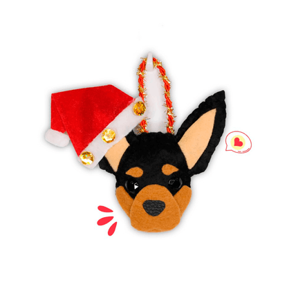 Colgante Navidad Dog Lover Khurmi Chihuahua Negro Hecho a Mano KHURMI MASCOTAS