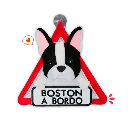 Colgante A Bordo Dog Lover Khurmi Boston Terrier Hecho a Mano KHURMI MASCOTAS