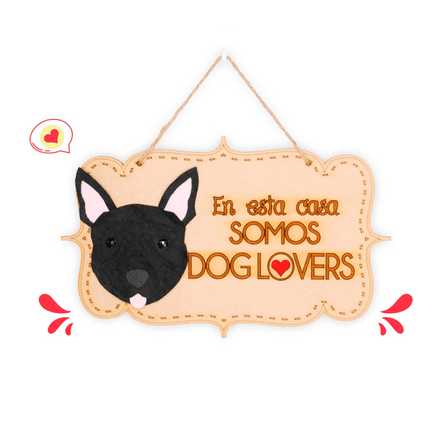 Colgante Trupán Dog Lover Khurmi Staffordshire Negro Hecho a Mano KHURMI MASCOTAS